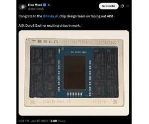 Tesla voltooit AI5 Chip Tape-Out, vervaardigd door TSMC en Samsung